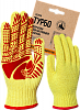 Перчатки трикотажные с ПВХ "ТУРБО" желтый/красный, (Пер 050Я), картонный ярлык в Нижнем Новгороде